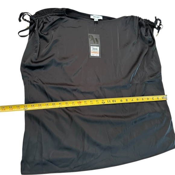 Nine West Ruched Shoulder Tie Elegant Black Women's Top Size 2X NWT - Picture 10 of 17